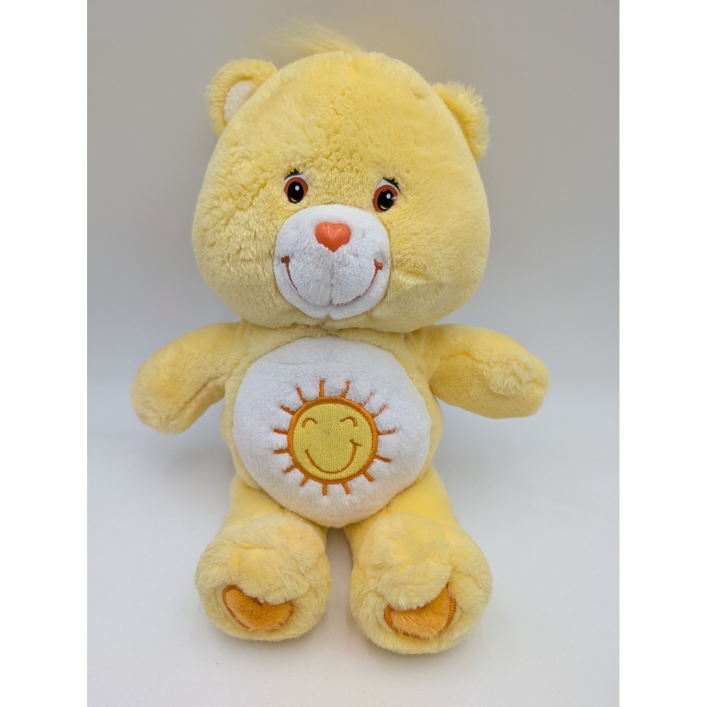 Care Bears Funshine Bear Yellow Plush Smiling Sun 2002 Play Along 13 Inch